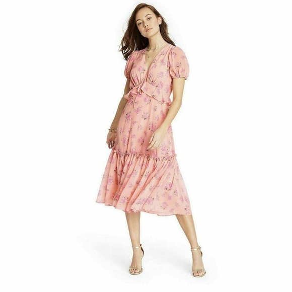 LoveShackFancy for Target Fleur Midi Dress in the color Pink Melon Size 10
